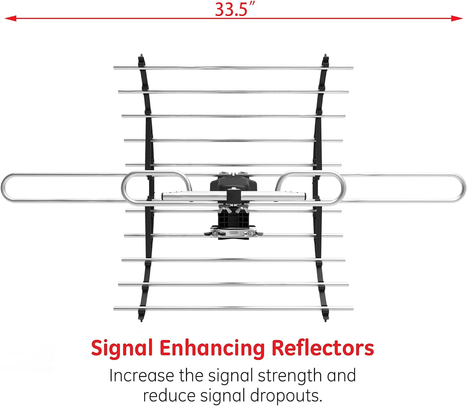 Digital HD TV Antenna, Outdoor Attic Antenna, 360 Degree Rotation Wireless Remote, 200 Miles Range, 4K 1080P VHF UHF C1049
