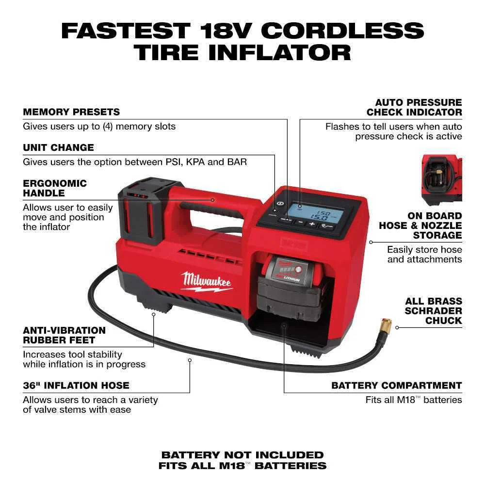 M18 Cordless Compact Tire Inflator N165823
