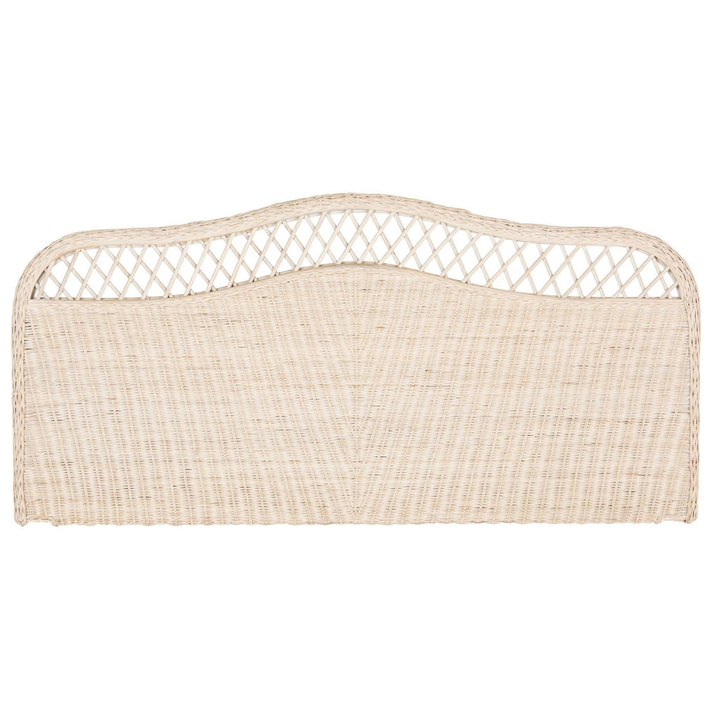 White Washed Rattan Headboard King Q3390