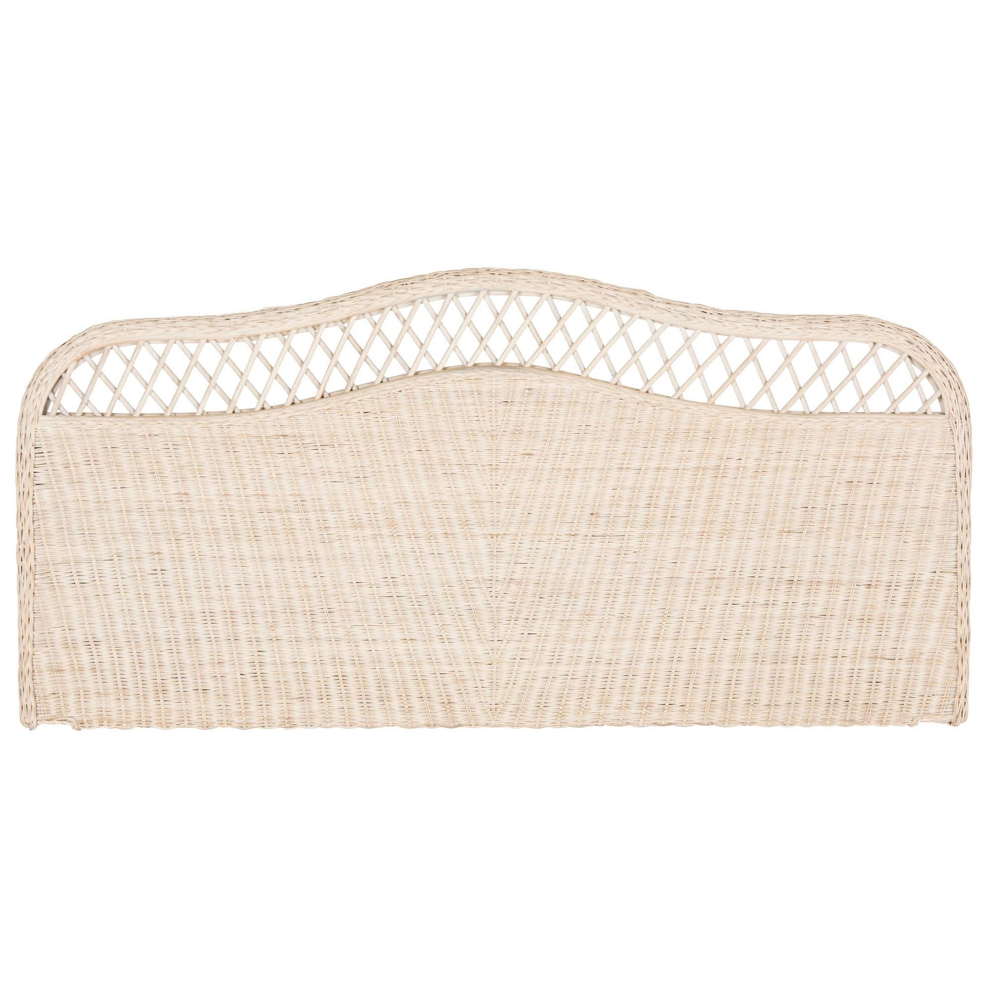 White Washed Rattan Headboard King Q3390