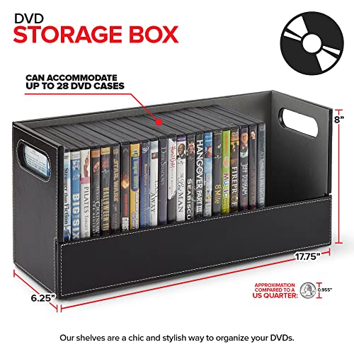 White Faux Leather DVD Storage Box S85393