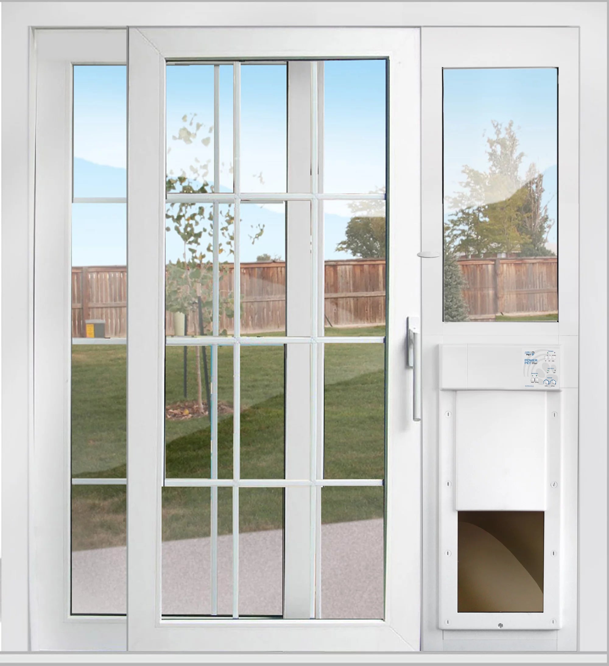 Pet Patio Panel for Sliding Glass Door, Double Pane, Low E, 81.25" x 14" X575