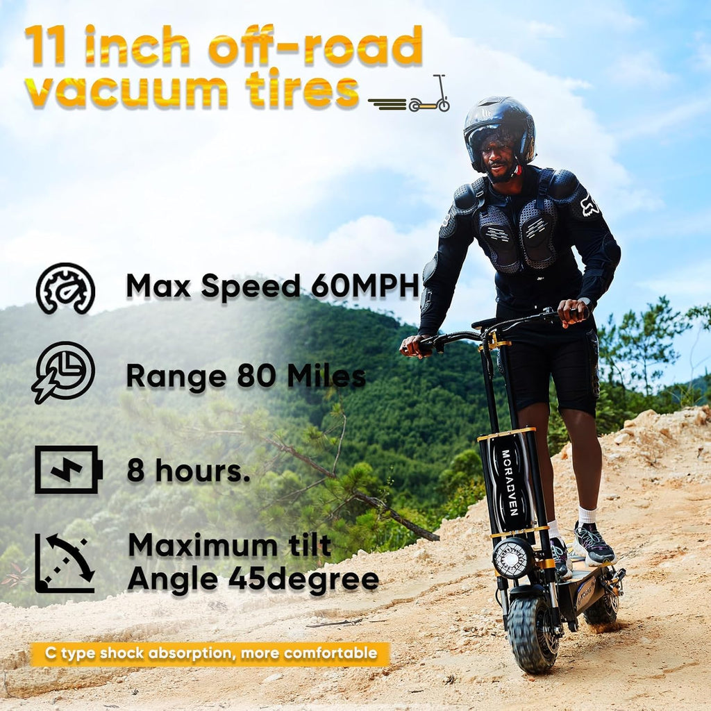 11-inch 6000W Dual Drive Electric Scooter with seat M876