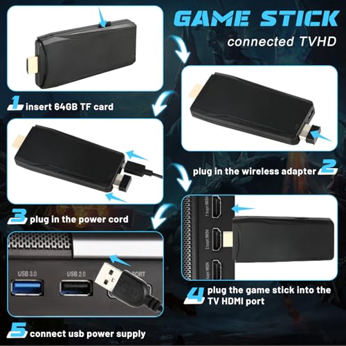Wireless Retro Gaming Console with 20000+ Games and 4K HDMI Output W57504
