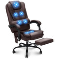 Black Leather High Back Ergonomic Office Chair with Footrest Y592248
