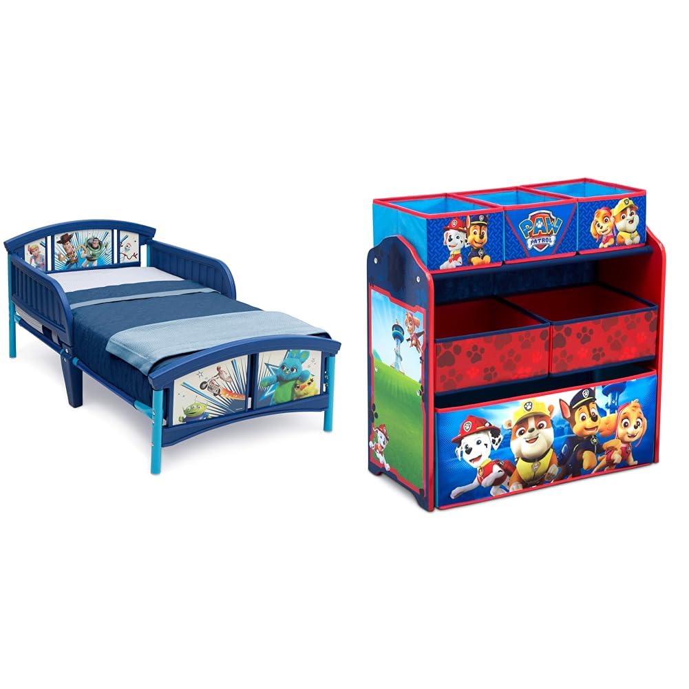 Plastic Toddler Bed with Toy Organizer L1686