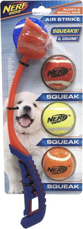 5-Piece Dog Toy Gift Set with Air Strike Launcher and Squeak Tennis Ball 4-Pack, Multicolored V135767
