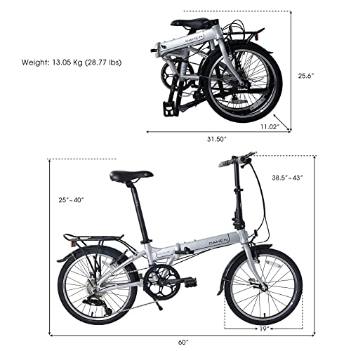 20" 8-Speed Folding Bike with Aluminum Frame A9131