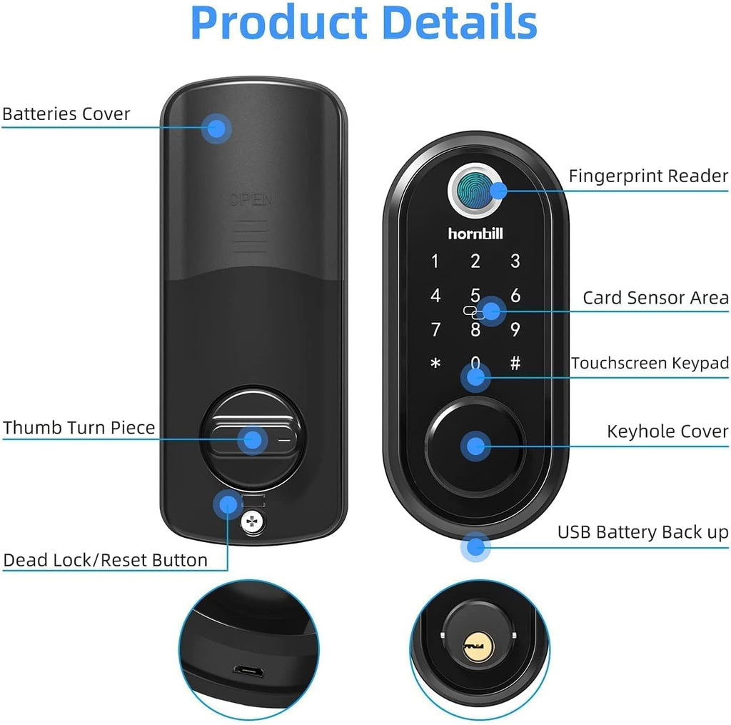 7-in-1 Fingerprint Door Lock with Touchscreen Keypad L635940