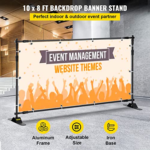 8 x 8 Ft Adjustable Height Backdrop Stand with Carrying Bag Y956167