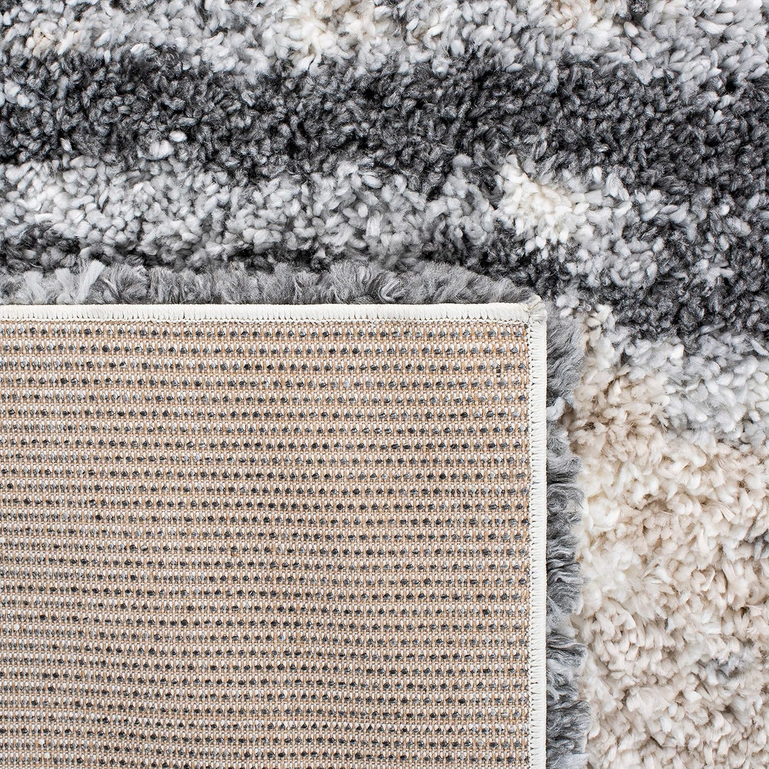 Grey & Ivory 8' x 10' Shag Area Rug I42946