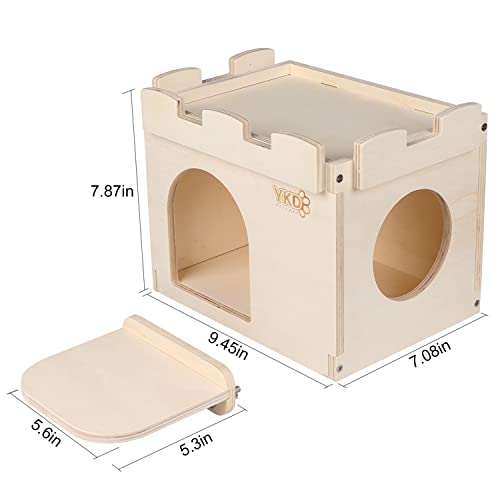 Ventilated Wooden Small Animal Hideout with Multiple Doors (Large) K835