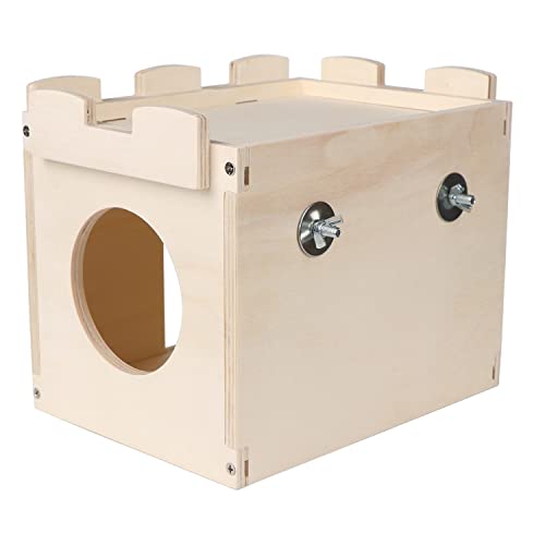 Ventilated Wooden Small Animal Hideout with Multiple Doors (Large) K835