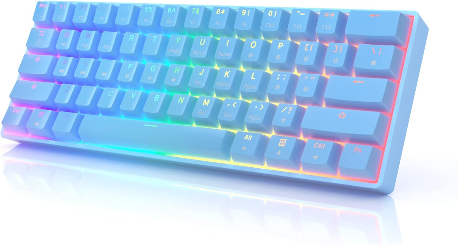 61 RGB Mechanical Gaming Keyboard with Hotswap Gateron Optical Brown Switches R4861