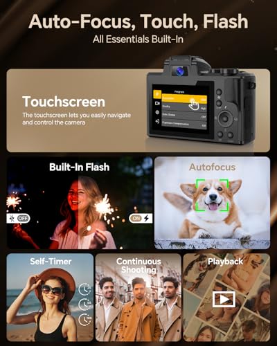 Black 88MP Autofocus WiFi Digital Camera with 64GB Card P566375