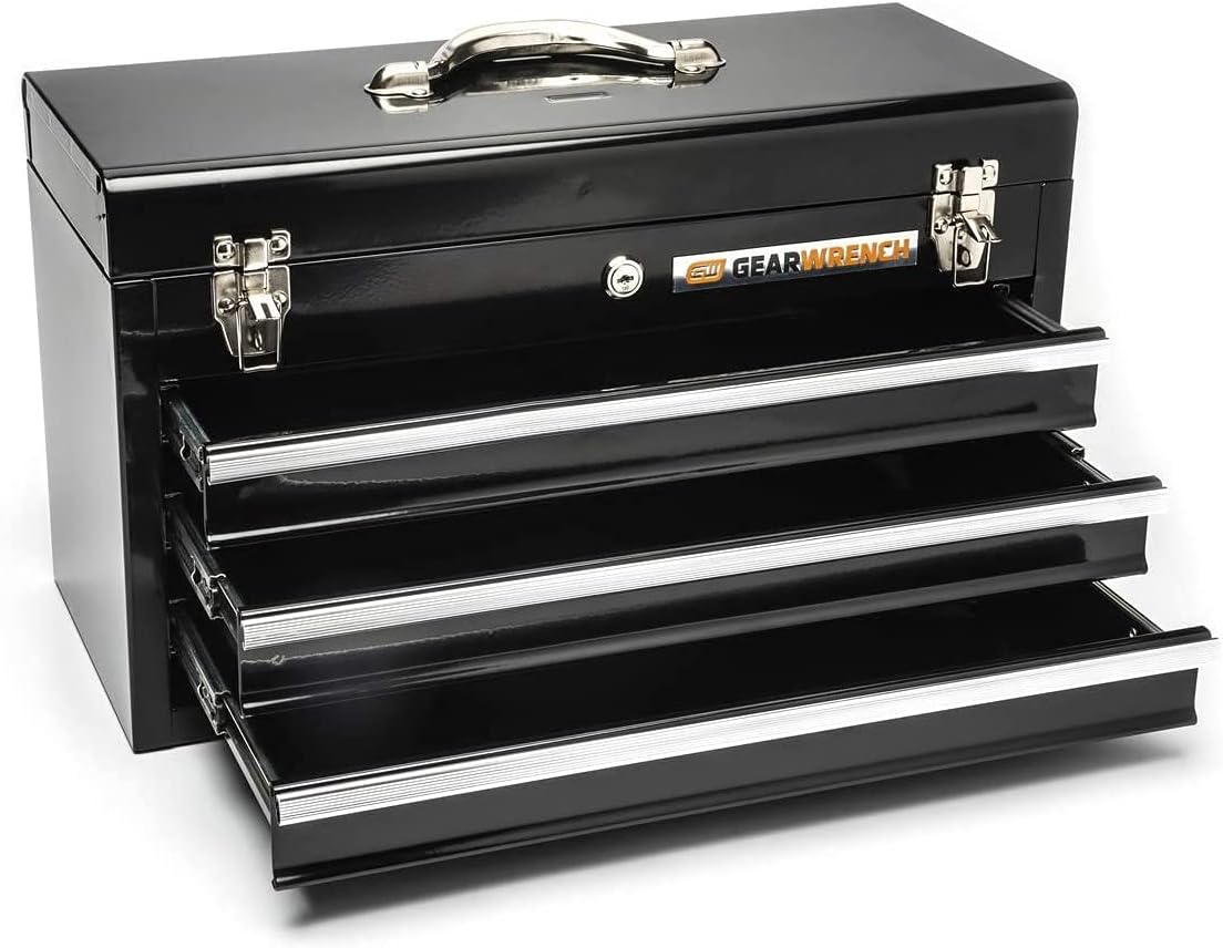 20inch 3 Drawer Steel Tool Box Black Q722