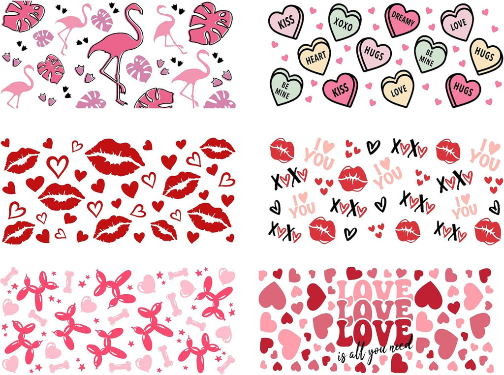 16oz Glass Cup Wrap Stickers 6 Sheets H883322