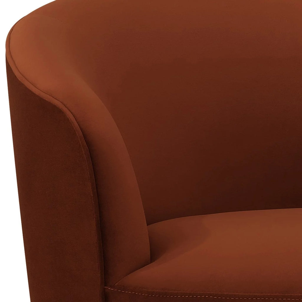 Burnished Orange Velvet Swivel Accent Chair I5923