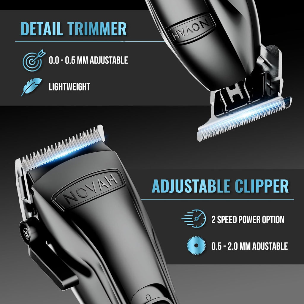 Professional Barber Clippers and Trimmer Set, Cordless Hair Clippers for Men V7553