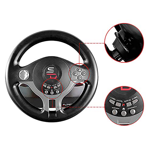 Racing steering wheel with pedals and gearshift paddles M751