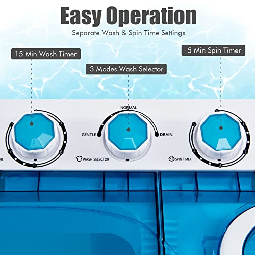Compact Twin Tub Portable Washing Machine (Grey+White) Z59850