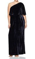 Long Velvet One Shoulder Dress R6918