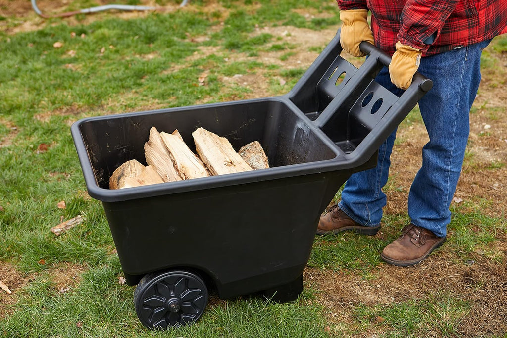 Heavy Duty Wheeled Cart, 4.5 Cubic Feet, 200-pound Capacity Black N93023