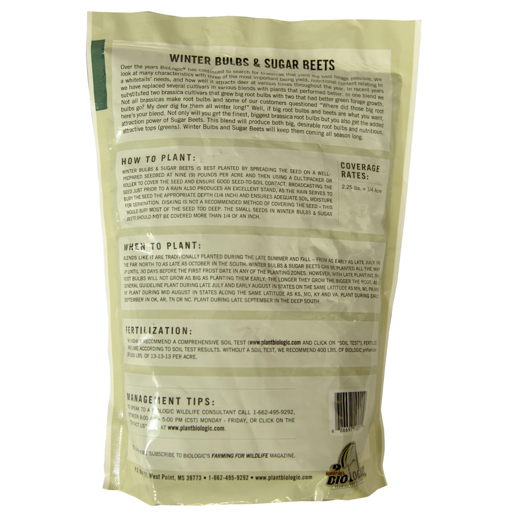 Winter Bulbs & Sugar Beets Food Plot Seed V15631