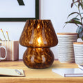 Brown Tortoise 8" Glass Mushroom Lamp X107587