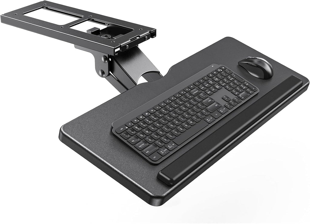 Black Sliding Keyboard & Mouse Tray, 24.99” W x 9.84” D Q891