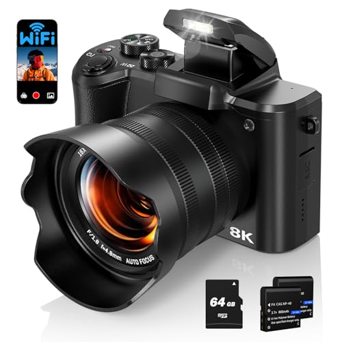 Black 88MP Autofocus WiFi Digital Camera with 64GB Card P566375