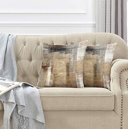 Brown and Grey Decorative Pillow Covers Set of 2 V55947