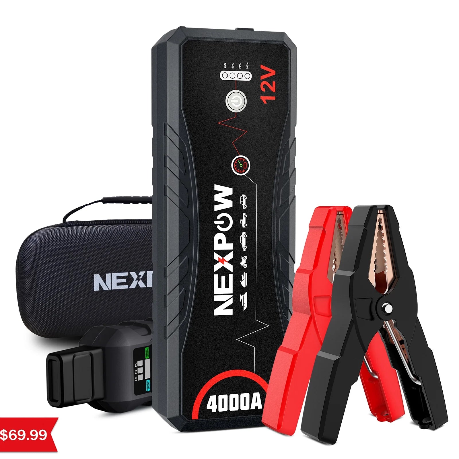 4000A Peak 24000mAh 12V Portable Jump Starter with LED Light N72887