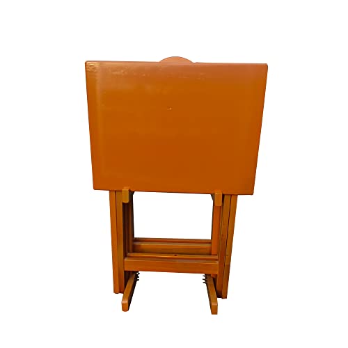 Set of 4 Solid Wood Folding TV Tray Table C9474