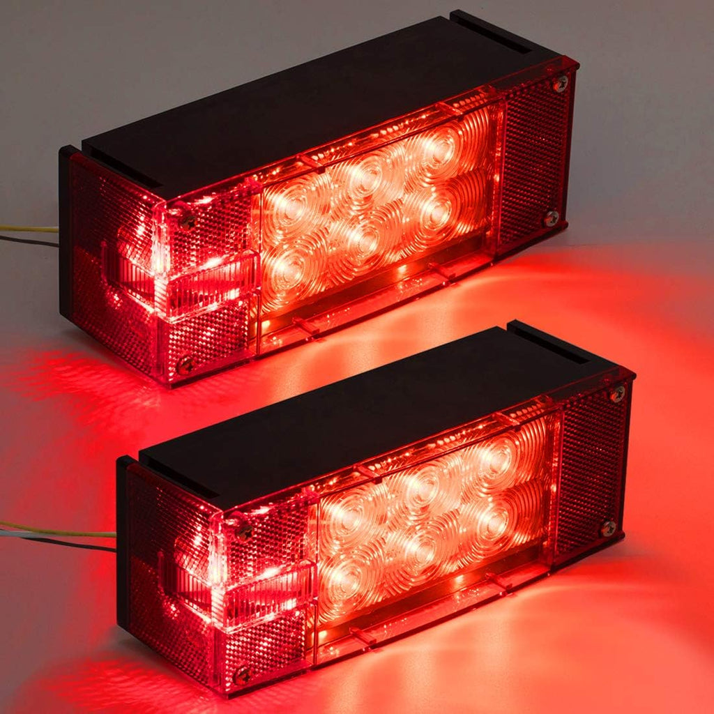 2PCS 12V LED Submersible Rectangular Trailer Lights F825