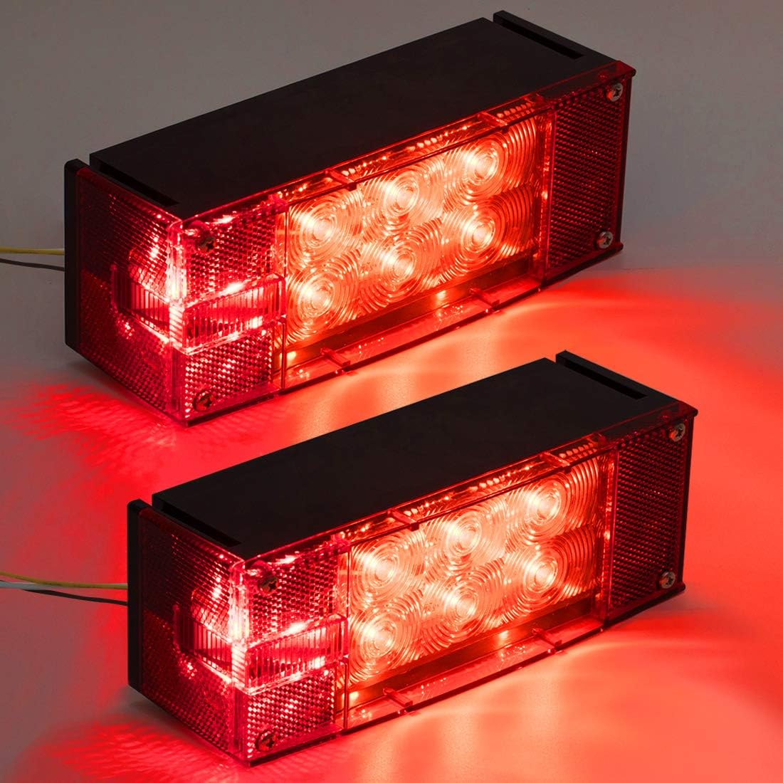 2PCS 12V LED Submersible Rectangular Trailer Lights F825