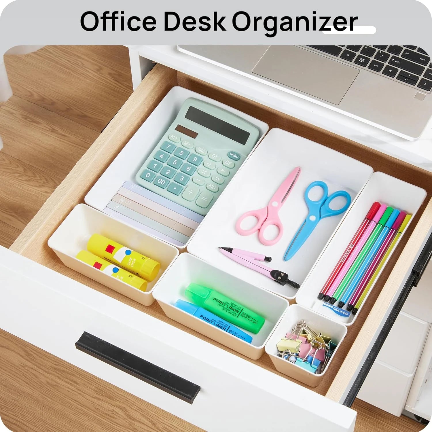 25 PCS Black Plastic Drawer Organizer Trays Set P816