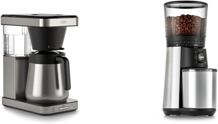 Stainless Steel 8 Cup Coffee Maker and Conical Burr Coffee Grinder R343595