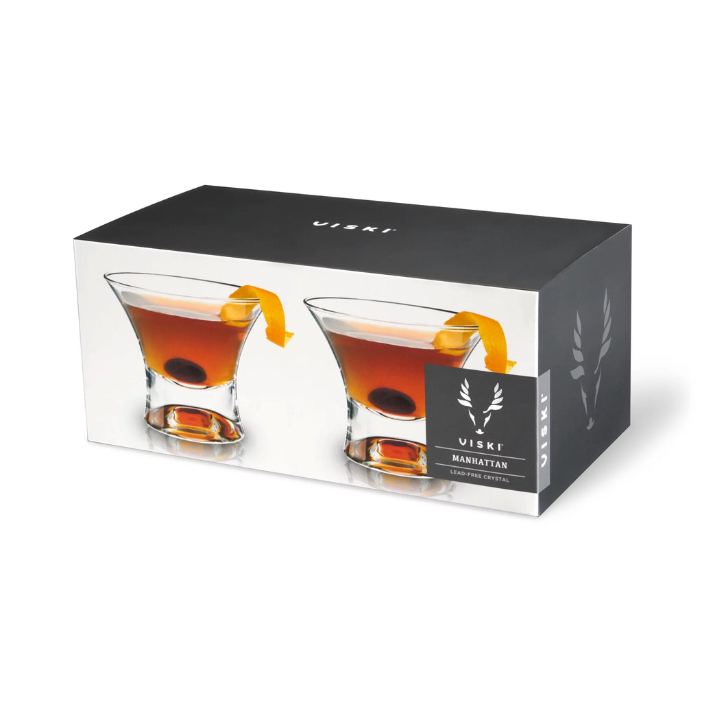 Heavy Base Crystal Manhattan Glasses Cocktail Glass Set J91485