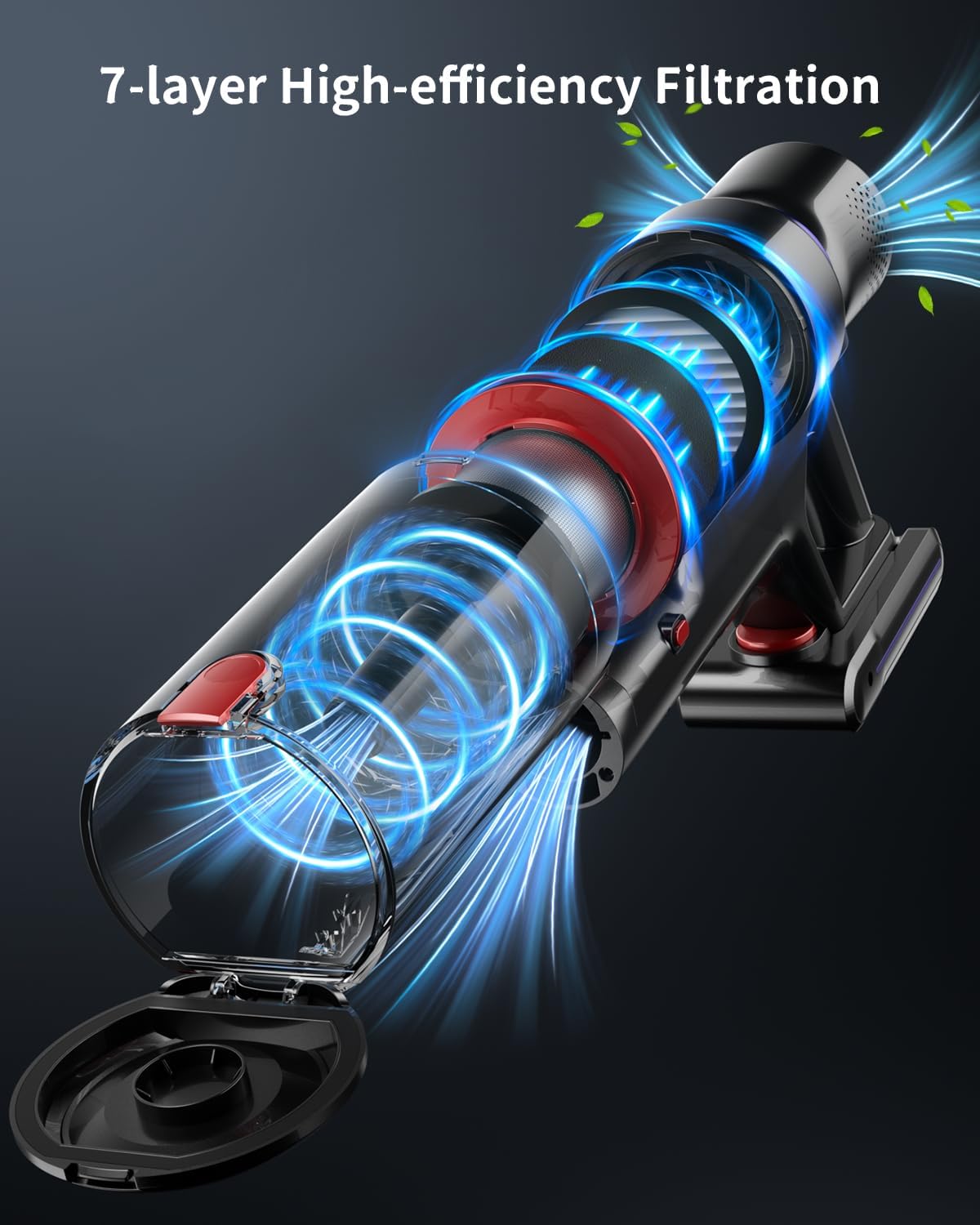 Cordless Stick Vacuum Cleaner with Touch Screen, Anti-tangle Brush R180353