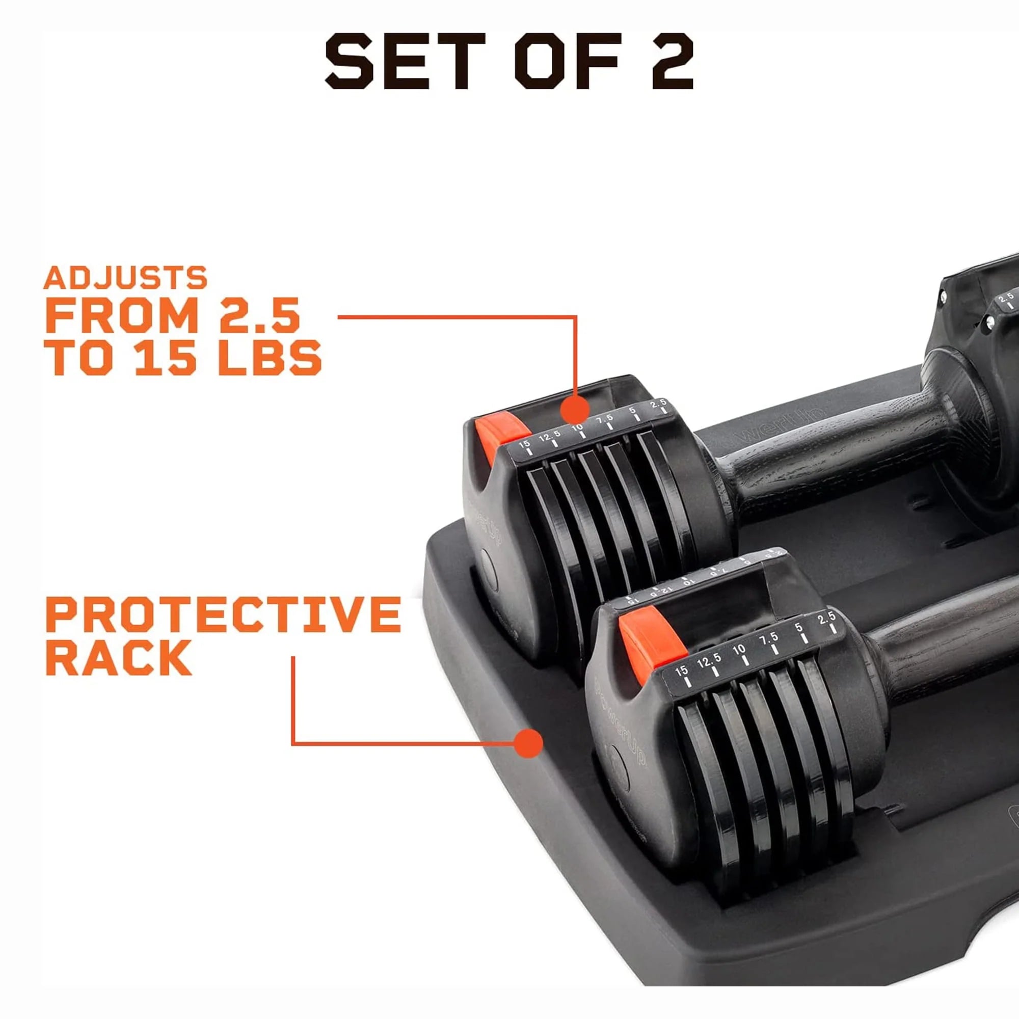 15 Pound Adjustable Dumbbells Set, 2 Pcs R690