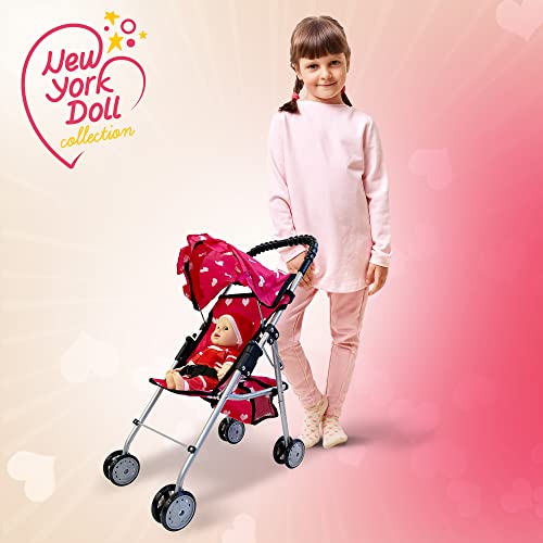 Pink Baby Doll Stroller with Crib Furniture Playset S283