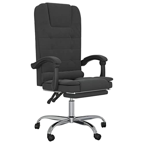 Black Velvet Massage Reclining Office Chair K258344