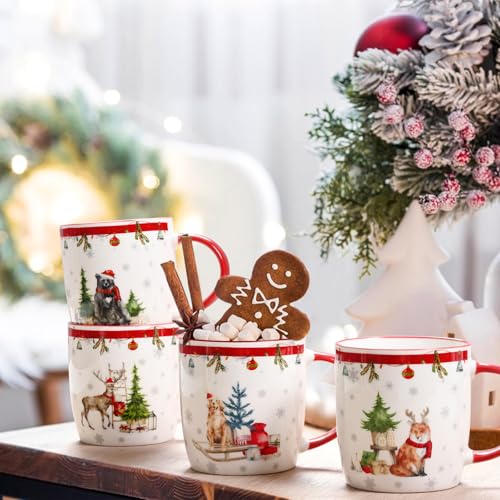 Set of 4 Christmas Mugs, 11 Oz N392492