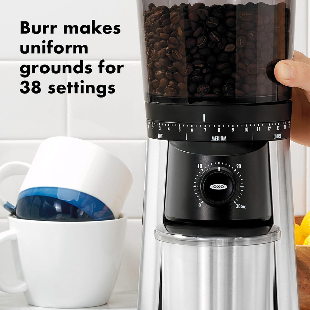 Stainless Steel 8 Cup Coffee Maker and Conical Burr Coffee Grinder R343595