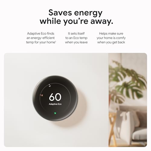 Polished Obsidian Smart Thermostat with Temperature Sensor P112364