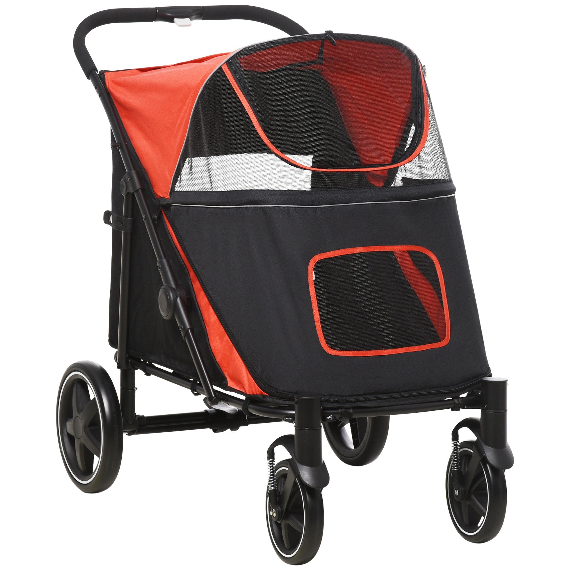 Gray Foldable Pet Stroller with 2 Safety Lashes R808268