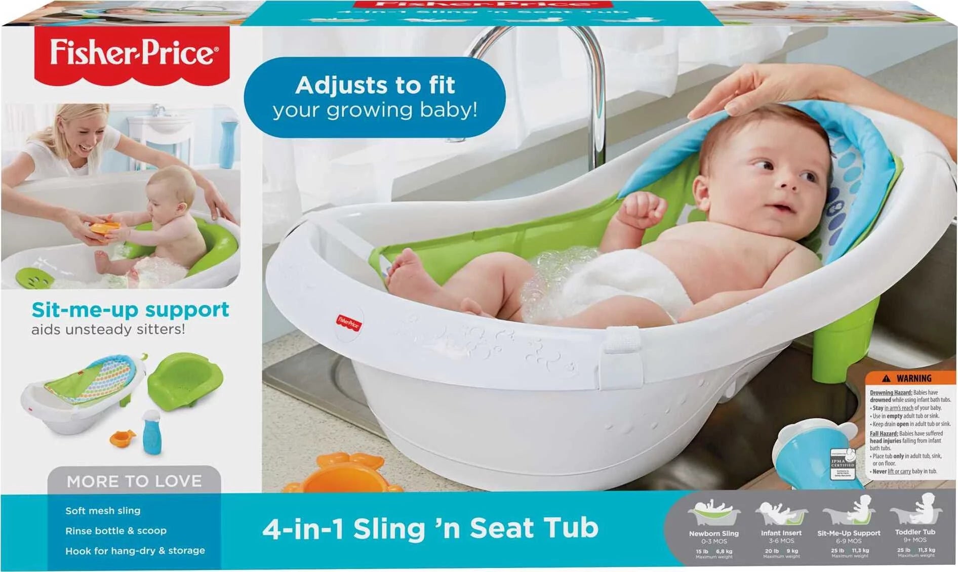 4-in-1 Baby Bath with 2 Toys, Green N170