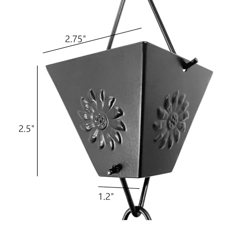 Black Powder Coated Metal Rain Chain E32799