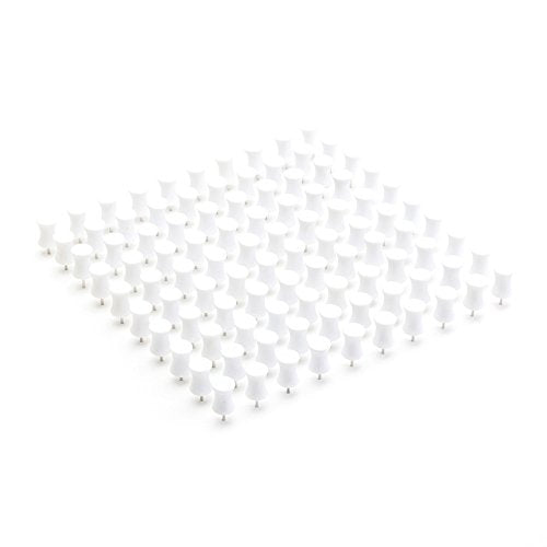 Set of 100 White Rubber Push Pins C5553